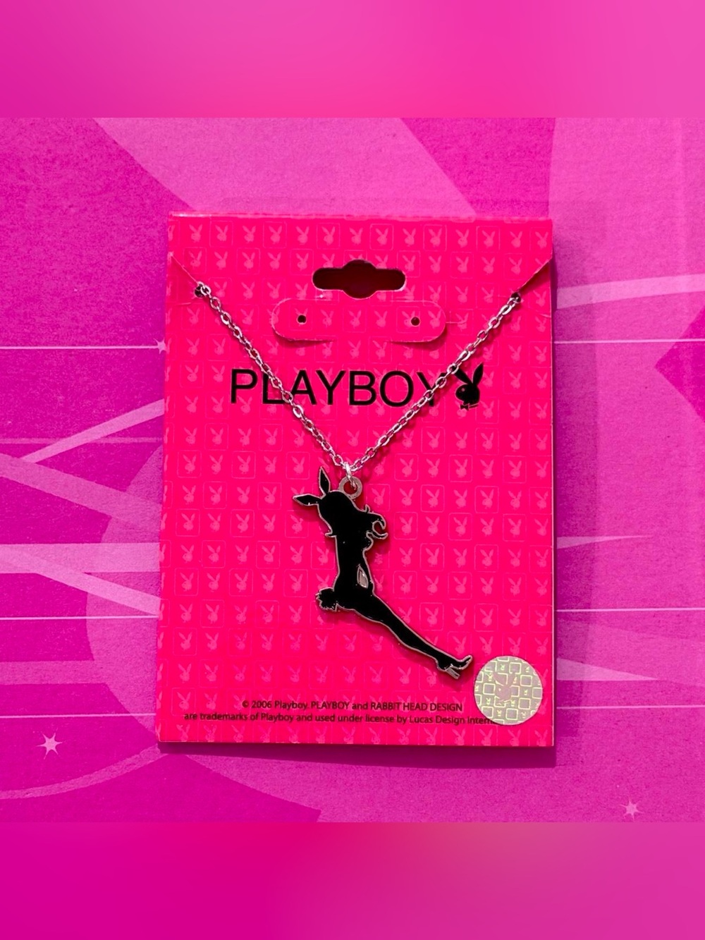 Playboy Y2K playmate girl necklace NWT